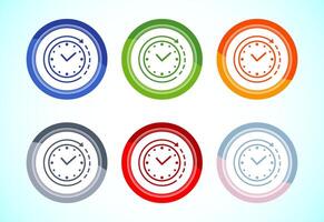 Long lasting icon illustration. Durability icon design. Represents durability. 6 color button design set vector