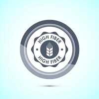 High fiber food icon design illustration. badge label design, Gray color button vector