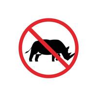 prohibited and dangerous signs. rhino danger. it is forbidden to bring rhino vector