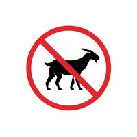 prohibited and dangerous signs. goat danger. it is forbidden to bring goat vector