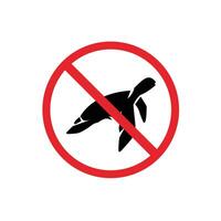 prohibited and dangerous signs. turtle danger. it is forbidden to bring turtle vector