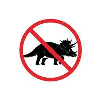 prohibited and dangerous signs. triceratops danger. it is forbidden to bring triceratops vector