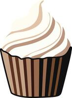 Icon Drawing of a Vanilla Cupcake vector