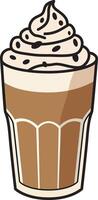 Icon Drawing of a Cold Brew Coffee in Glass with Ice vector