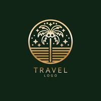 Minimalist Palm Tree in Circle Logo Elegant Tropical Design vector