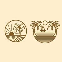 Set of Travel Emblems in Minimalistic Style vector