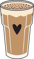 Icon Drawing of Iced Coffee in Glass vector