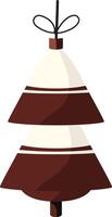 Icon Drawing of a Christmas Tree Toy in Pine Tree Shape vector