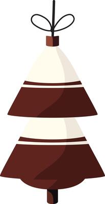 Icon Drawing of a Christmas Tree Toy in Pine Tree Shape
