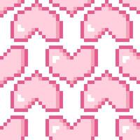 Pixelated romance and friendship heart seamless pattern. Perfect print for paper, packaging, textile, greeting card. Abstract illustration. vector
