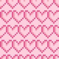 Abstract romantic pixel heart seamless pattern. Perfect print for paper, packaging, textile, greeting card. Valentine's Day illustration. vector