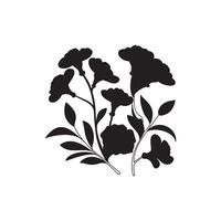 Vectors set with outline Jasmine flowers bud and leaves in black isolated on white background. Ornate floral elements for spring design and coloring book.