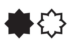Two black and white star shapes with a white background vector