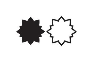 Two black and white star shaped shapes on a white background vector