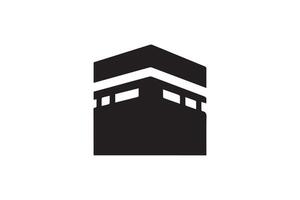 Kaaba black icon on white background vector