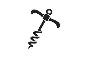 A black and white image of a corkscrew vector