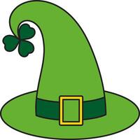 St. Patrick's Day, green hat, leprechaun cap, retro vintage style, flat icon isolated on a white transparent background vector