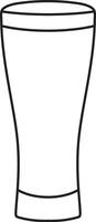 St. Patrick's Day, illustration, full glass of frothy beer, black and white linear icon isolated on a white transparent background vector