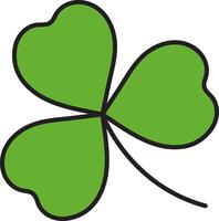 St. Patrick's Day, illustration, three-leaf clover, symbol of good luck and prosperity, retro vintage style, flat icon isolated on a white transparent background vector