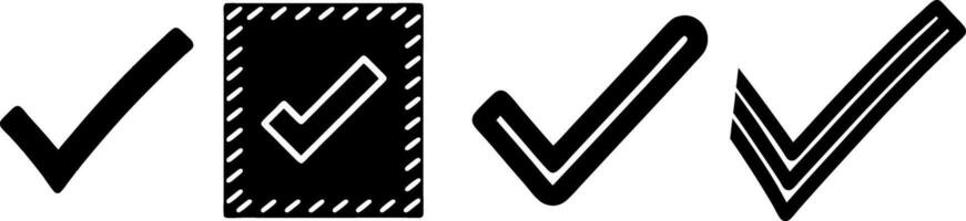 check mark icon set, Tick symbol illustration vector