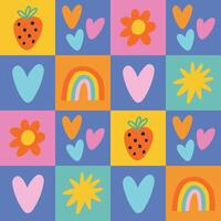 Colorful Summer Background Checkered Summer Pattern vector
