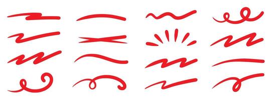 A set of red hand drawn letters vector