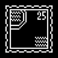 Postage stamp in pixel art style. Bit icon vector