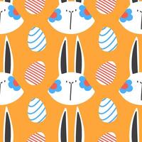 Seamless pattern with Easter bunny and eggs. Happy Easter print design vector