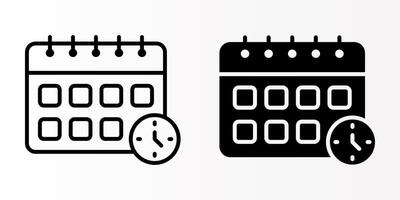 Calendar icons set. Schedule sign. for mobile concept and web design. illustration on white background vector