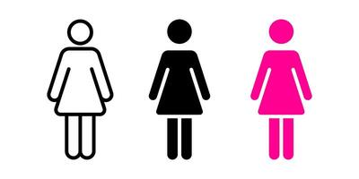 Female icon set. Women Symbol. gender sign. for mobile concept and web design. illustration on white background vector