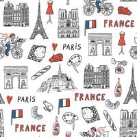 Seamless pattern with the symbols of france vector