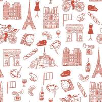 Seamless pattern with paris icons vector