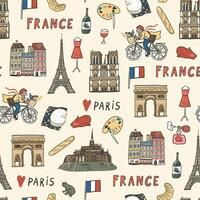 Seamless pattern with france icons vector