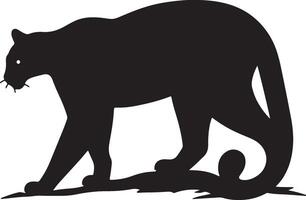A black silhouette of a panther on a white background vector