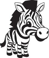 A zebra is standing in front of a white background vector