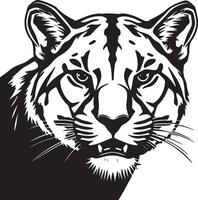 A black and white drawing of a panther vector
