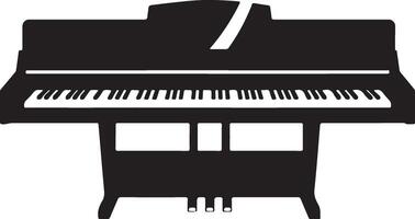 Piano black silhouette on white background vector