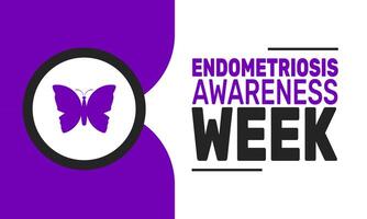 Endometriosis Awareness Week aims to educate the world about this painful condition, providing resources, support, and information for those affected and encouraging better treatment options. vector