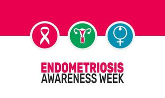 Endometriosis Awareness Week focuses on informing the public about the struggles faced by those living with endometriosis and the need for improved healthcare and awareness. vector