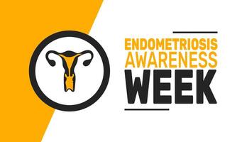 A week to raise awareness about endometriosis, this event calls for more research, better healthcare access, and understanding to improve the lives of individuals affected by this condition. vector