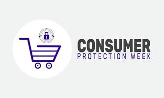 National Consumer Protection Week is dedicated to educating and empowering consumers on their rights and how to avoid fraud and scams in their everyday lives. vector