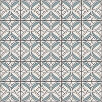 Seamless Geometric Floral Pattern with Blue and White Petals in Retro Style vector