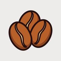 Three Roasted Coffee Beans with Detailed Texture for Cafes and Coffee Lovers vector