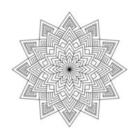 Geometric Mandala Pattern with Intricate Symmetrical Lines and Sharp Star Design vector
