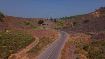 The journey takes you along a series of sharp curves, with dry mountains as your only companions. The rugged beauty and emptiness of the landscape tell a story of endurance and solitude. video