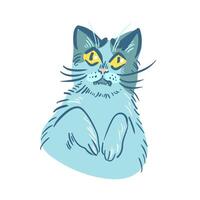 A cute and quirky cat with a silly, bewildered expression brings joy and humor to any design. charming sketch captures the playful essence of feline antics, perfect for playful projects, cat lovers. vector
