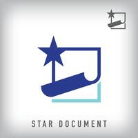 Unique star and valuable certificate logo design. File document icon design of corporate brands. vector
