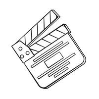 Black and White Illustration of a Movie Clapperboard Sketch vector