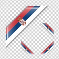 Serbia corner national flags with shadow vector