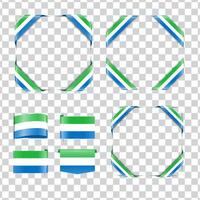 Sierra Leone corner national flags with shadow vector